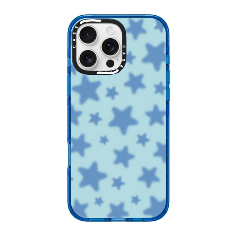 CASECASE X Blurred Stars Case Sky Blue Color Clear Hard Từ Hút Tác Động Dành Cho Apple IPhone 13 14 15 16 17 Pro Max Plus Có Hộp