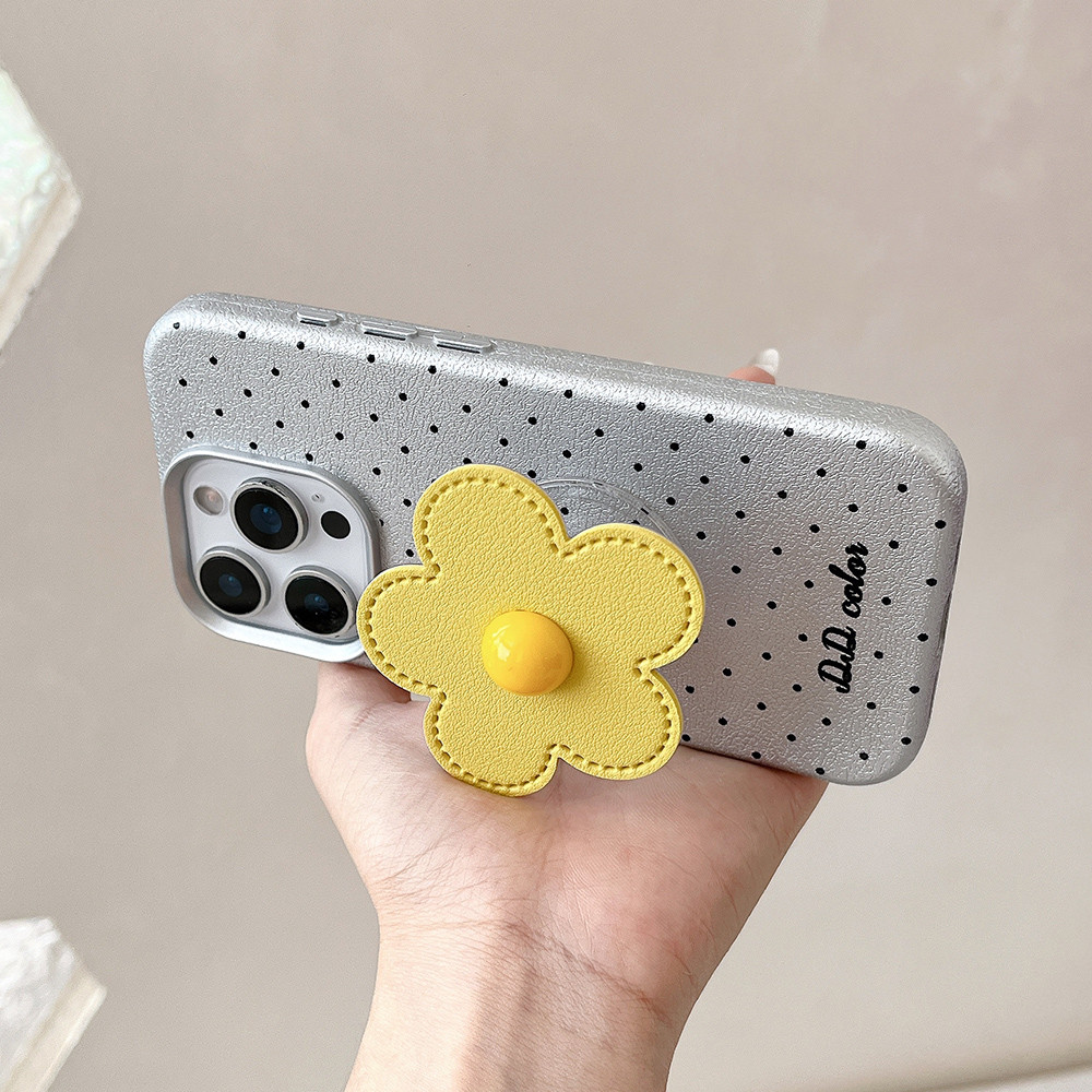 Dopamine Giá Đỡ Hoa Chấm Bi Da Điện Thoại Cho iPhone 17ProMax 16Plus 15 14 13 12 11 Vỏ Bảo Vệ Chống Sốc