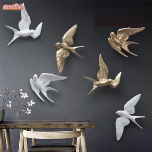 Bắc Âu Phòng Khách Tường Trang Trí Mặt Dây Chuyền Lối Vào Phòng Ăn Nghệ Thuật Sáng Tạo 3D Chim Treo Trang Trí