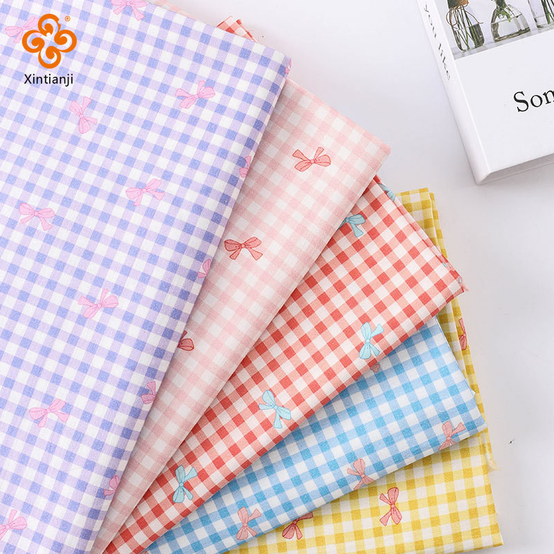 Phong Cách Mục Vụ Vải Cotton Kẻ Sọc/Màu Trơn 50x145cm Quần Áo Trẻ Em Mùa Hè Handmade, Dịch Vụ Gia Đình TJ10497