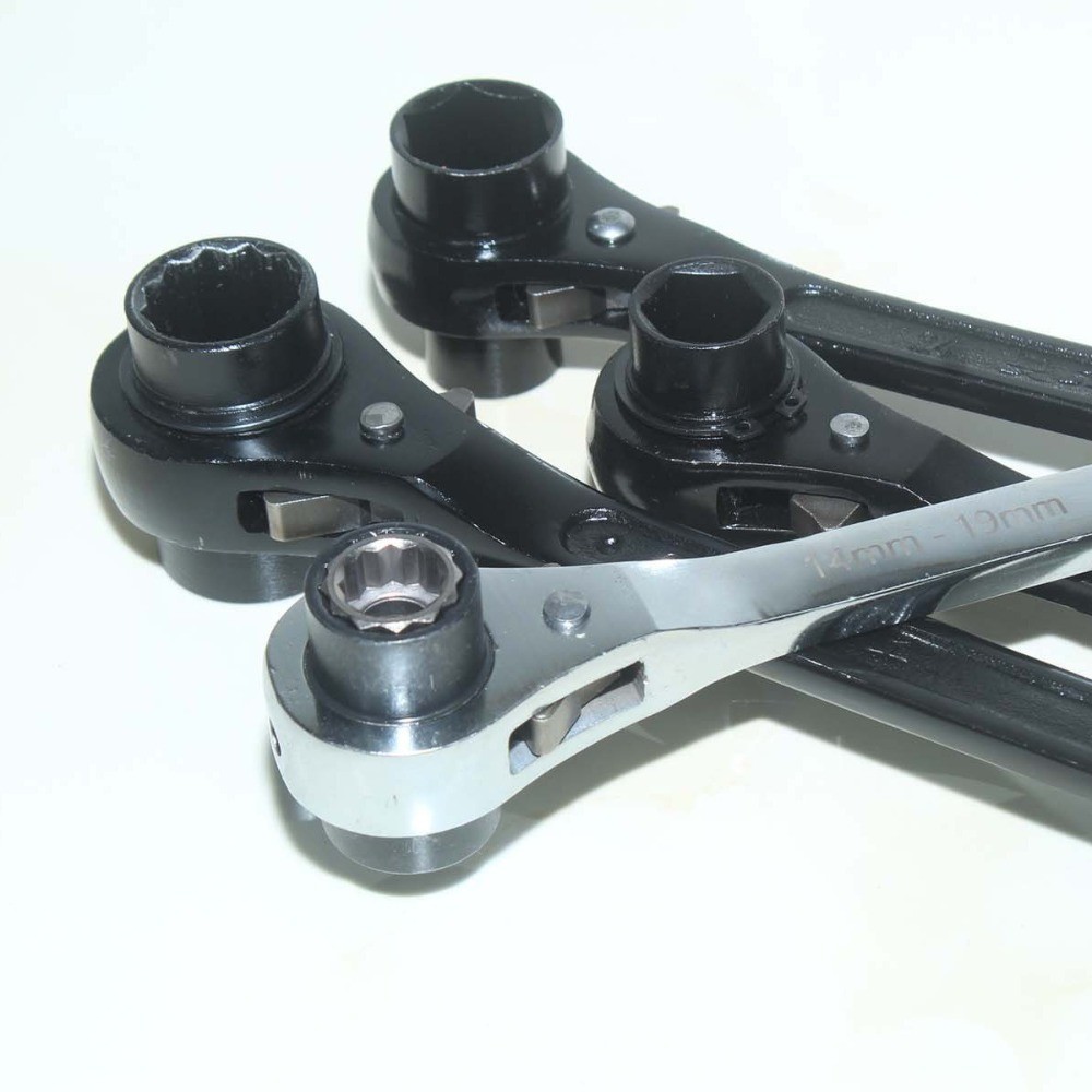 SAIA 1 Bộ Cờ Lê Xương Chó, Cờ Lê Ratchet Đôi 8 Trong 1 Có Thể Điều Chỉnh, Cờ Lê Ổ Cắm Hai Mặt Bằng Thép Đa Năng Rất Hữu Ích Để Làm Việc Dễ Dàng