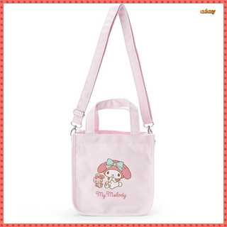Túi xách Nhật Bản Kuromi Hello Kitty Hoạt Hình In Hình Túi Vải Dễ Thương Một Vai Messenger Túi Kép Sử Dụng