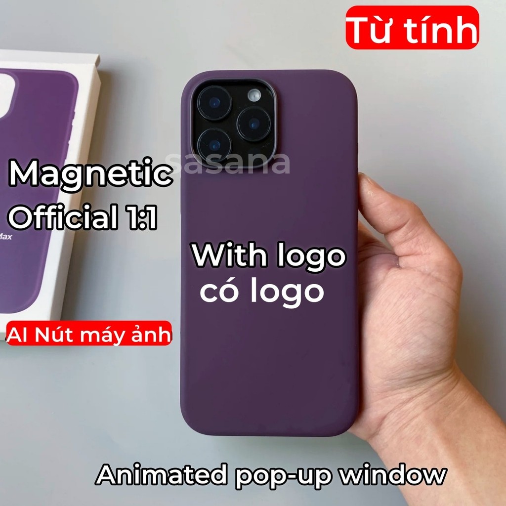 [Chất lượng hàng đầu 1: 1] Silicon lỏng từ tính cho iphone 16 / 15 / Pro / Pro Max / Plus / ốp điện thoại Hoạt hình bật lên được trang bị nút điều khiển máy ảnh