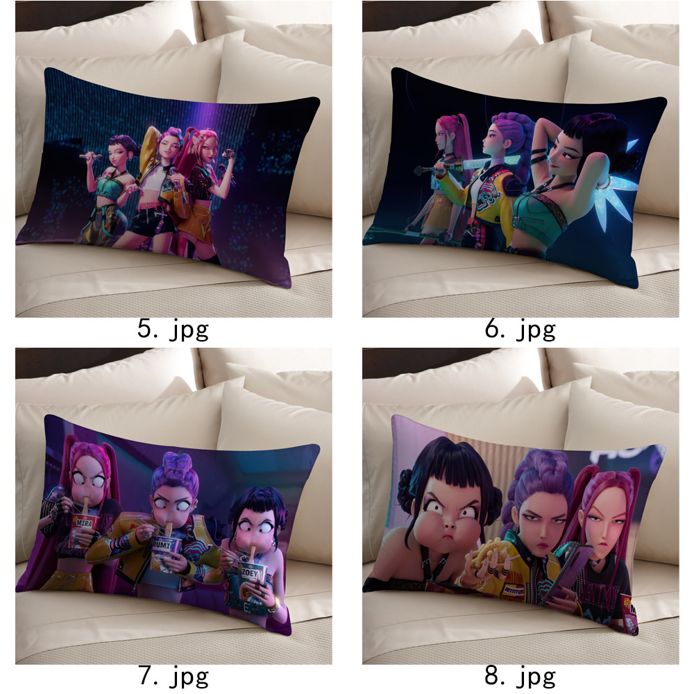 Vỏ gối hình chữ nhật KPop Demon Hunters Vỏ gối Polyester in một mặt (Không có lõi)