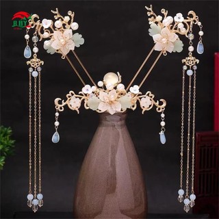 Hanfu Phù Hợp Với Kim Cương Giả Kẹp Tóc Hình Hoa - Bộ Chân Tóc Phong Cách Trung Hoa