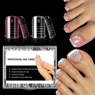 HEARTHLY 120 Chiếc Đầu Giả, Full Cover Dual Form Khuôn Móng Tay Ngón Chân, Acrylic Poly Nail Gel Khuôn Để Nối Dài