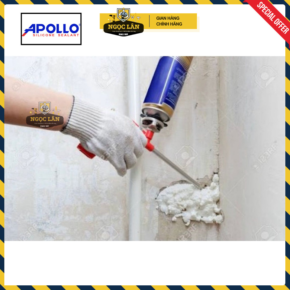 [Thùng 12 chai chính hãng] Keo bọt nở Apollo Foam 750ml kết dính mạnh, cách âm, cách nhiệt