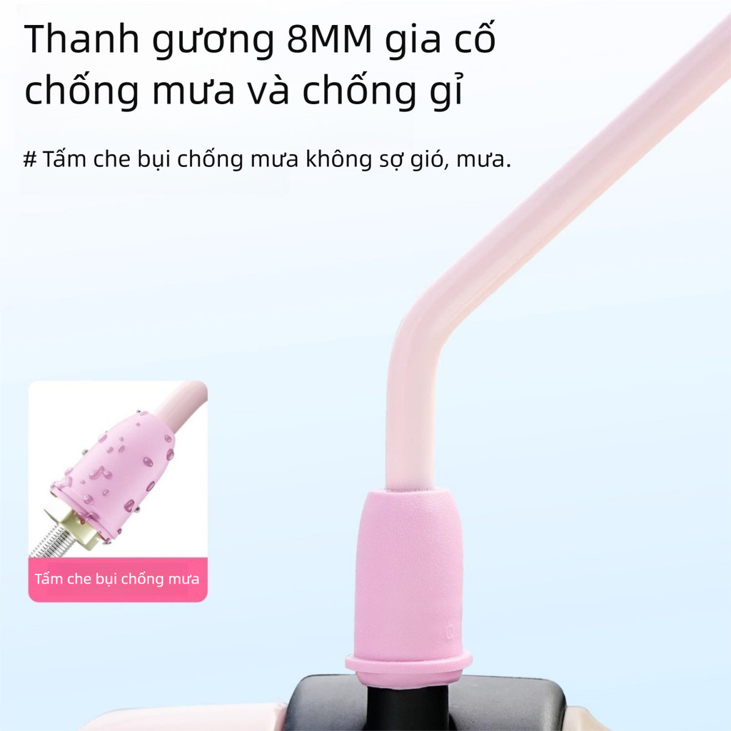 1 Cặp Gương xe máy dễ thương hình trái tim, Gương độ phân giải cao, Gương xe điện，gương xe máy xoay 360 độ，phụ kiện xe điện，gương xe cute