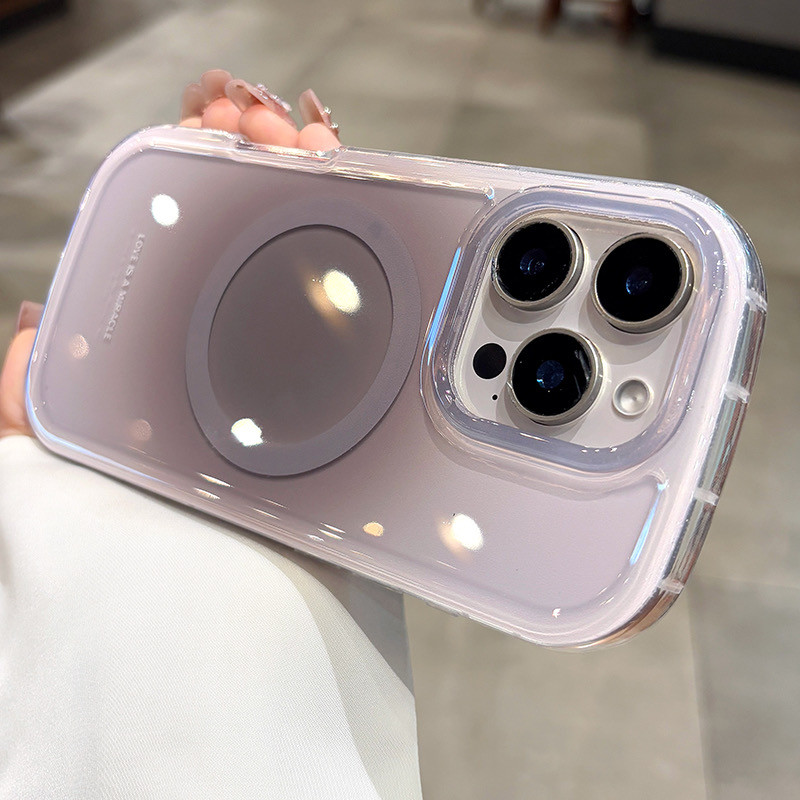 Ốp điện thoại từ tính hình elip Gradient cho iPhone 16 12 13 14 15 pro max Bảo vệ ống kính chống rơi Vỏ cứng bảo vệ điện thoại