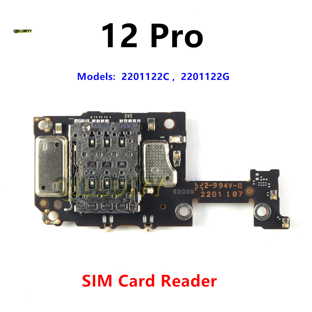 Thẻ SIM Giá Đỡ Khe Cắm Đầu Đọc Ổ Cắm Cáp Mềm Bảng Kết Nối Cho Xiaomi 12 Pro