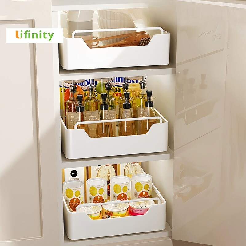 Lifinity Kệ Đựng Gia Vị & Bát Đĩa Ngăn Kéo Trượt Mượt Tiết Kiệm Không Gian Chống Rung Lắc, Dễ Dàng Kéo Ra Đẩy Vào