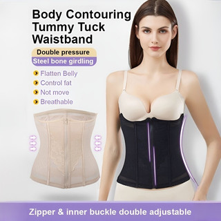 『 Brelira 』 Dây Kéo Eo Corset 9 Xương Thép Nữ Định Hình Cơ Thể Huấn Luyện Giảm Béo Eo Chất Kết Dính Sau Sinh Lưới Thoáng Khí Có Thể Điều Chỉnh Định Hình