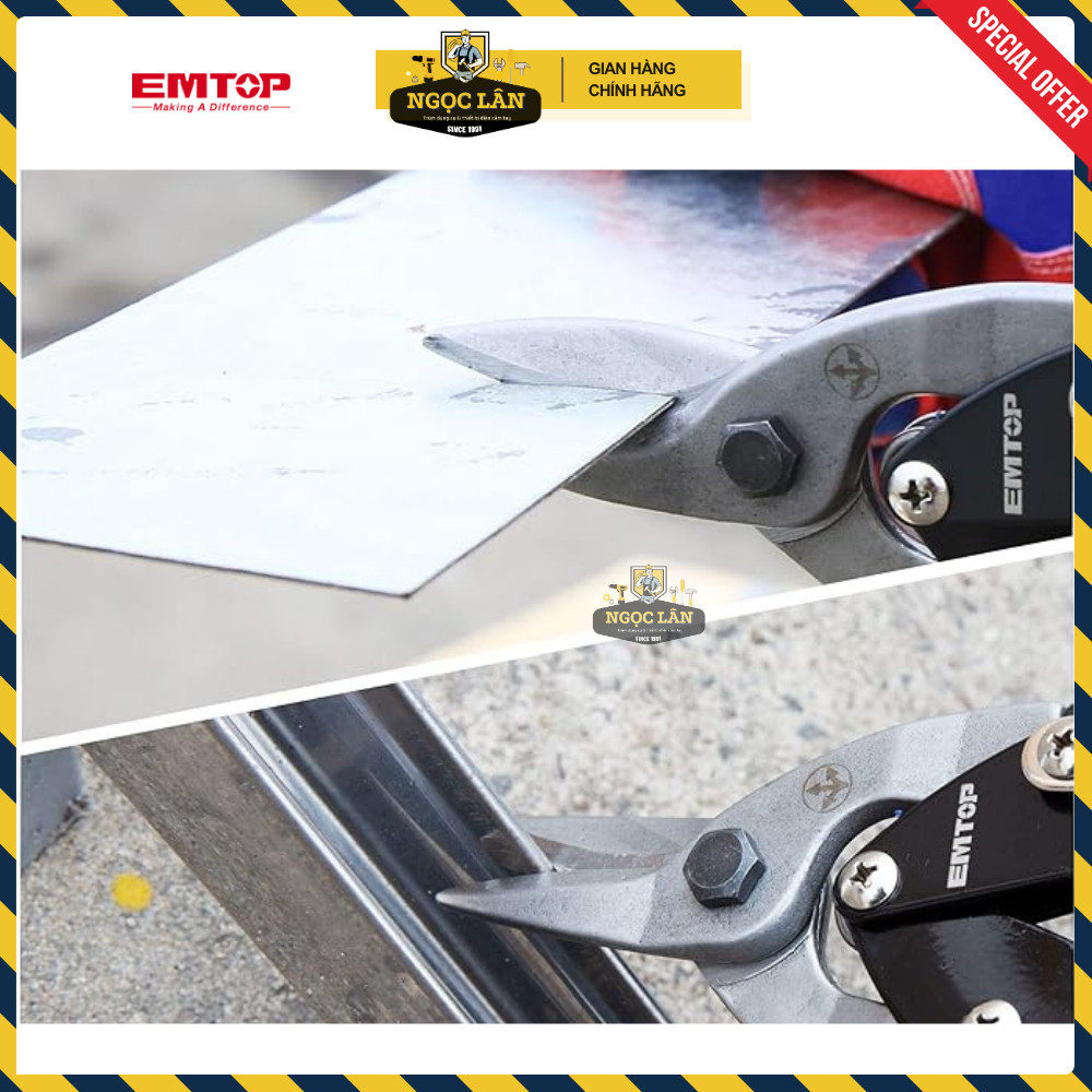 [Chính hãng] Bộ 3 cây kéo cắt tôn EMTOP cong trái, cong phải, thẳng cao cấp (mã EASPK1011)