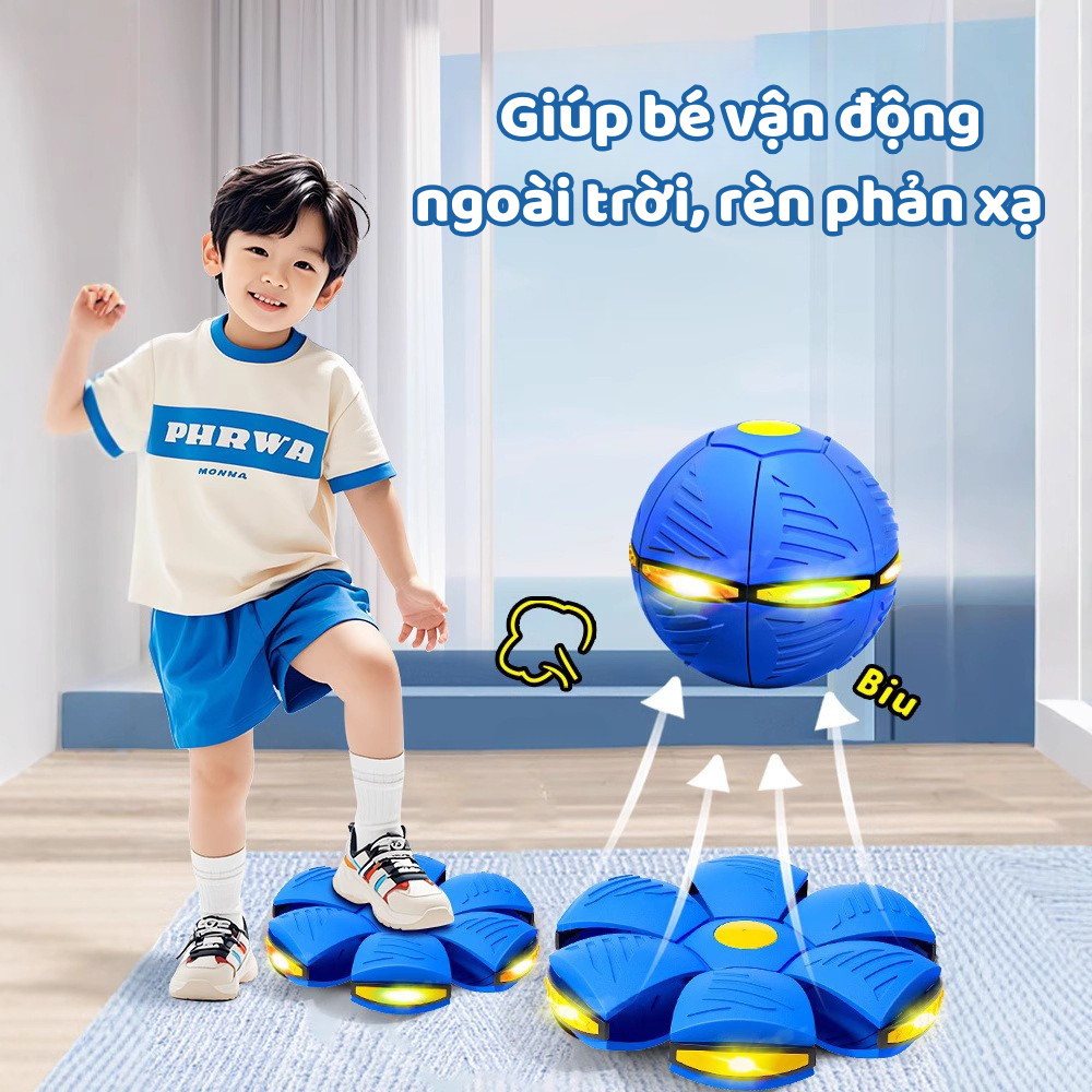 Bóng Ma Thuật Tự Nảy Biến Hình Đĩa Bay Có Đèn Sáng, Đồ Chơi Vận Động Ngoài Trời Cho Trẻ Em DINO