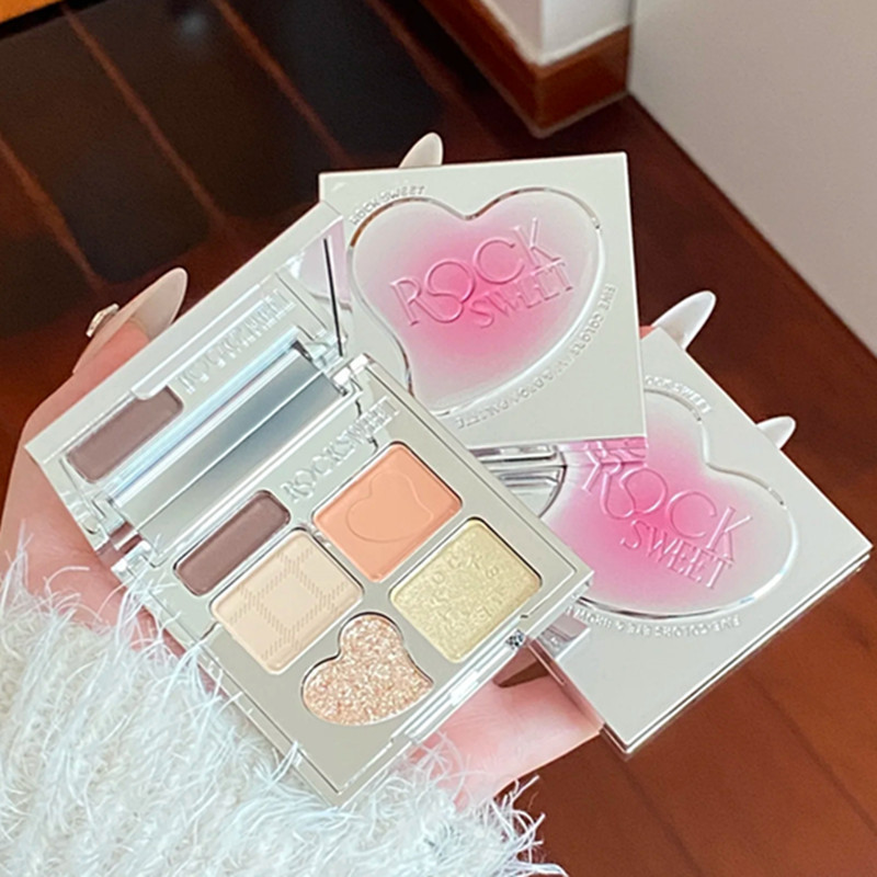 Bảng Phấn Mắt ROCK SWEET, Bảng Mắt Tất Cả Trong Một, Tông Màu Đất Đa Năng Để Trang Điểm Khói