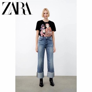Áo thun Cotton ngắn tay in họa tiết ZARA Spring New Girl