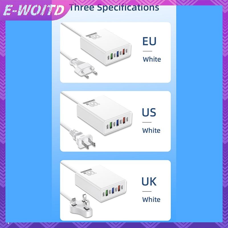 E-WOITD 120W USB Type-C Máy Tính Để Bàn Sạc Điện Thoại PD Power Station Cho Huawei Cho Máy Tính Bảng HNVN