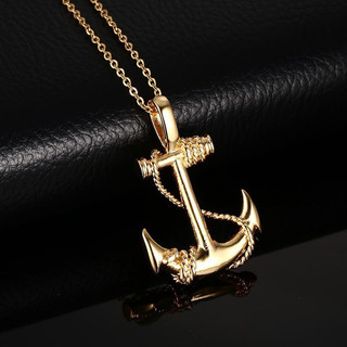 Vòng cổ mặt dây chuyền neo hải tặc bằng thép không gỉ dành cho nam giới Trang sức hải lý Gothic để mặc hàng ngày