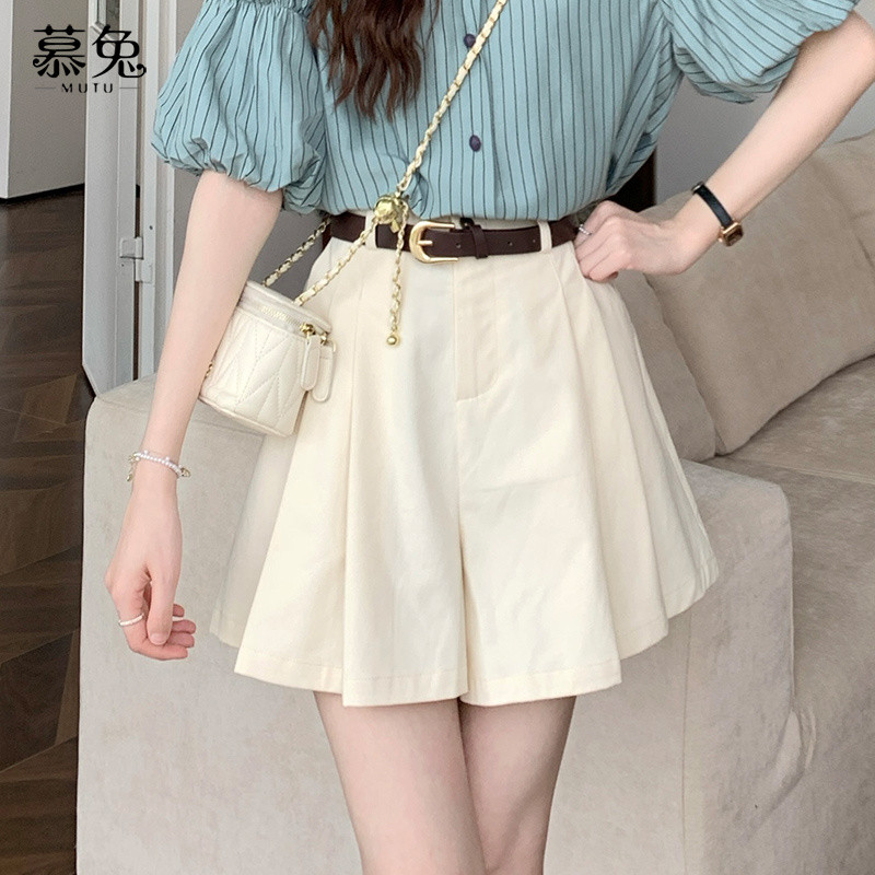 Mutu Phong Cách Hàn Quốc Nhỏ Chữ a Xếp Ly Culottes Nữ Mùa Hè 2026 Phong Cách Mới Cao Cấp Ôm Hơn Nhìn Rộng Quần Short Thường Ngày