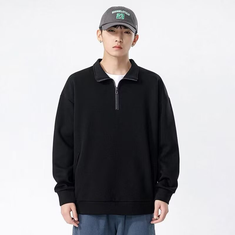 Áo nỉ cổ Polo nửa-Zip unisex mềm mại và bền bỉ, phù hợp mặc hàng ngày