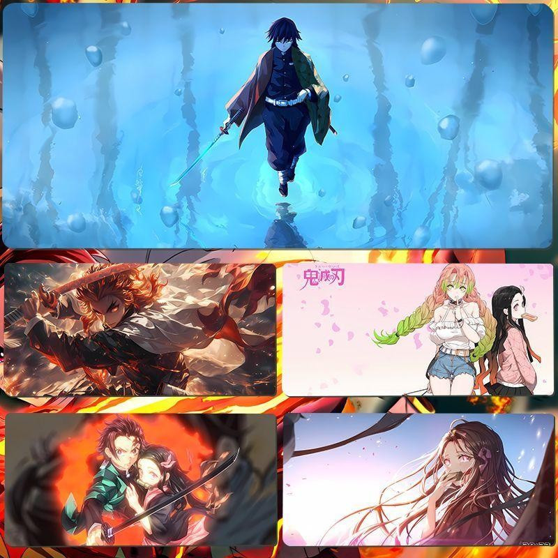 Tấm lót chuột lấy cảm hứng từ Demon Slayer - Đế cao su chống trượt 3mm, Họa tiết Anime để chơi game & văn phòng