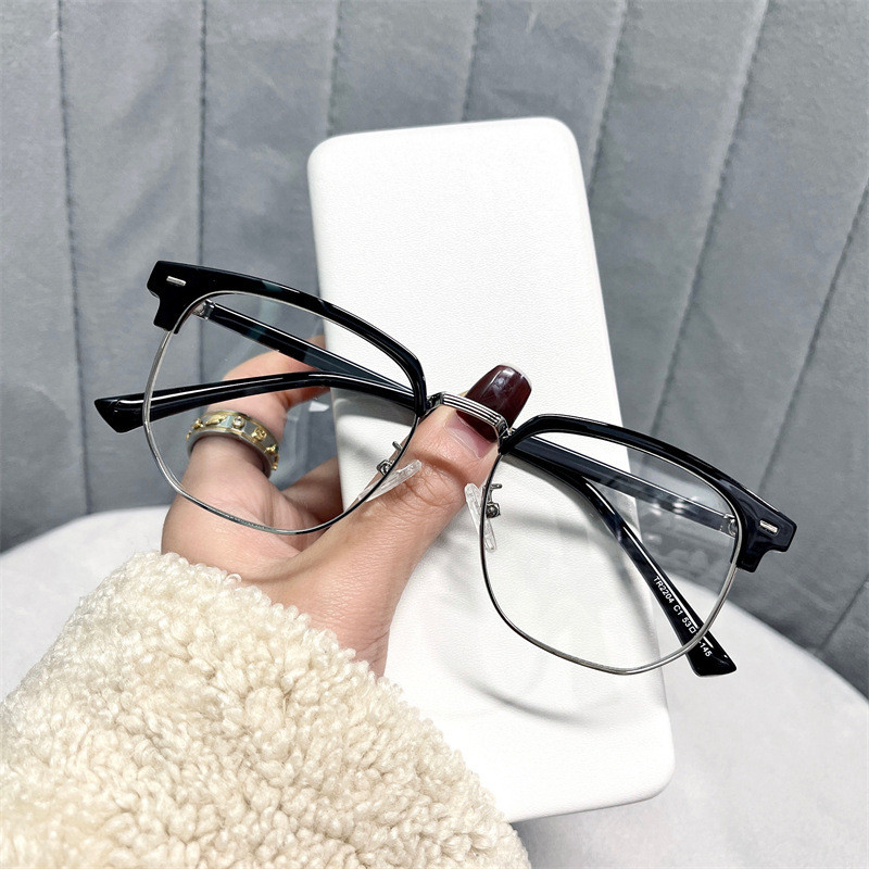 Mẫu nửa khung kính cận thị chống ánh sáng xanh HD, style cá tính dành cho giới trẻ