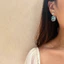Bán buôn bông tai hoa xanh thanh lịch sang trọng Zircon Hàn Quốc