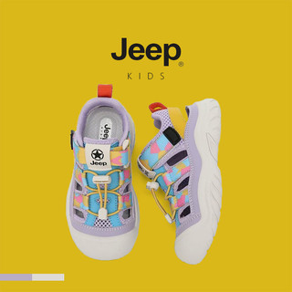 JEEP Giày sandal ngón chân cho bé trai mùa hè 2025, đế mềm thoáng khí, đi biển, phong cách thể thao nhẹ, size lớn