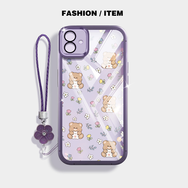 Ốp Điện Thoại YBD INS Style Cho Samsung Galaxy A07 A06 5G A03 A04 A05 A04E F04 M04 M13 F13 M05 M07 F07 Vỏ Họa Tiết Gấu Nhỏ Được Trang Bị Bảo Vệ Ống Kính
