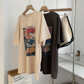 Mỹ Retro Tay Ngắn Mùa Hè 2024 Phong Cách Mới ins Hợp Thời Trang Lười bf Phong Cách Influencer Hồng Kông Phong Cách Sang Trọng Siêu Nóng Áo Thun Top 7.8