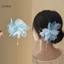 Luimo Hàn Quốc Cổ Voan Hoa Ngọc Trai sel Tóc Dính Hình Chữ U Kẹp Tóc Tính Khí Phong Cách Trung Hoa Kẹp Tóc Cho Nữ Mũ SBS