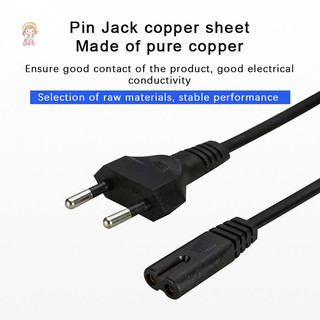 TWE Chất Lượng Cao 0.6m EU Dây Nối Dài Cáp Nguồn 8 Euro Cắm Cáp AC Cho Màn Hình Tivi Nguồn Điện VN
