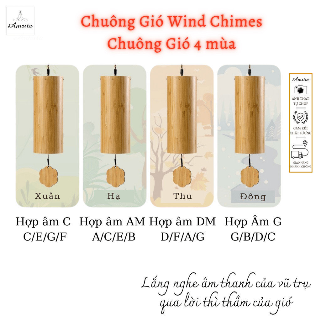 [Hàng Sẵn] Chuông gió - Wind Chimes âm thanh 4 mùa êm dịu - Amrita