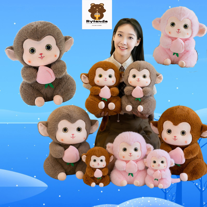 Rytanda Khỉ Sang Trọng Đồ Chơi Đào Dễ Thương Ôm Khỉ Búp Bê 2 Trong 1 Trái Cây Động Vật Gối Gấu Bông Quà Tặng Sinh Nhật Trẻ Em Quà Tặng Cho Bạn Gái Quà Tặng Giáng Sinh