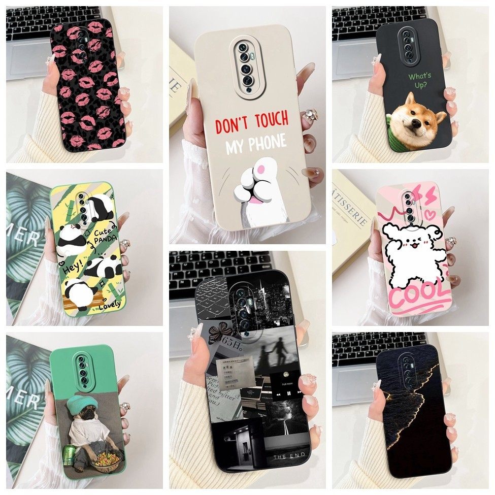 Ốp Lưng Cho Oppo Reno 2F 2Z Hoa Thẩm Mỹ Mèo Dễ Thương Bé Trai Đen Chống Sốc Ốp lưng Oppo Reno2 Z