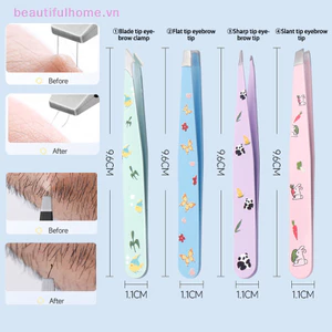 Nhíp Lông Mày Nhiều Màu Sắc Làm Đẹp Tóc Mịn Kéo Thép Không Gỉ Slanted Mắt Brow Kẹp Loại Bỏ Dụng Cụ Trang Điểm [Làm Đẹp]