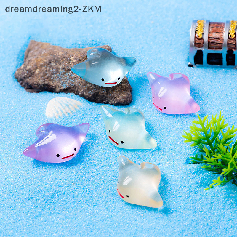 [dreamdreaming] Phim hoạt hình Dạ quang Manta Ray Trang trí Mặt dây chuyền động vật phát sáng Phong cảnh vườn vi mô Đồ chơi DIY Trang trí thủ công cá [zkm]