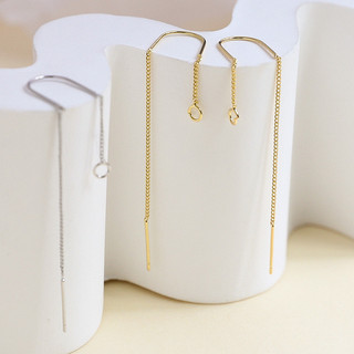 Ｂông tai đồng mạ vàng thật hình chữ U, dây móc tiện lợi, phụ kiện trang sức handmade