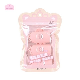 Lô cuốn tóc có kèm kẹp lô tự dính hình Shiba Malian túi 3 lô cuốn