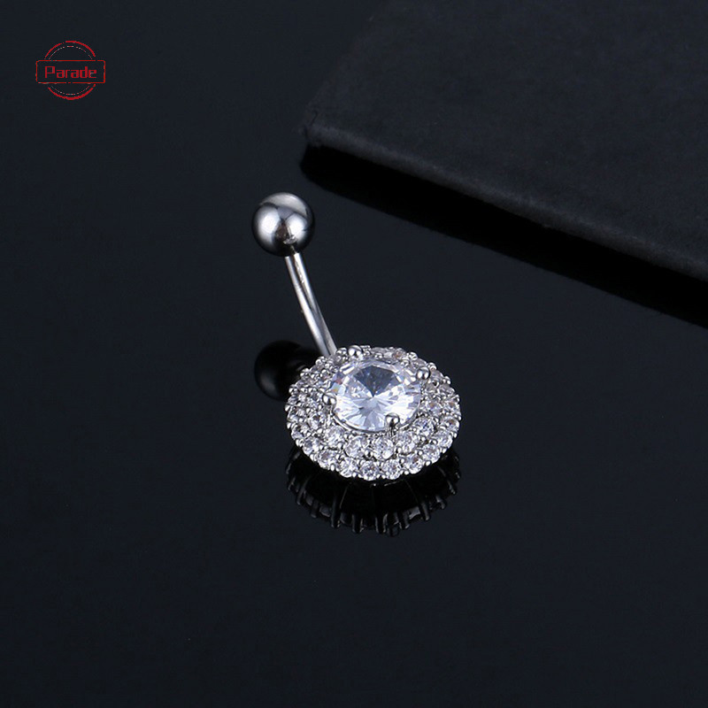 Cuộc diễu hành Dainsty Rối Bụng Nút Nhẫn Thép không gỉ Rốn Zircon Hoa Rốn Rốn Nhẫn Trang Sức Cơ Thể Gợi Cảm VN