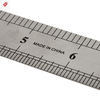 Alik 15-30cm Dụng cụ thước thẳng kim loại bằng thép không gỉ Dụng cụ đo hai mặt VN