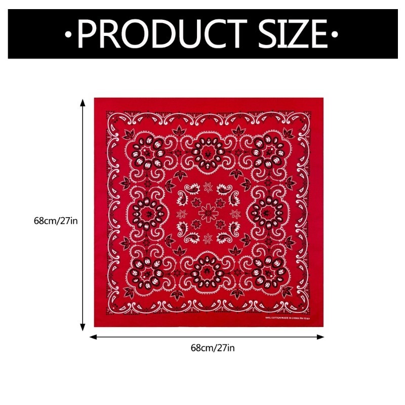Floral Bandana Head Scarf Hip Hop Halloween Turbans Head Scarf for Rapper
