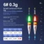 CQCJ phao câu cá điện tử, 311 pin Slip Drift Tube Light Float, 2024 Đèn báo màu đỏ / xanh Led Rock câu cá Phao đuôi ngắn
