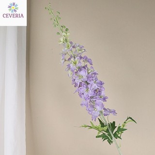 Cành hoa giả  từ lụa Delphinium lớn cao 75 cm, bông to, phù hợp trang trí đám cưới, nhà cửa CEVERIA