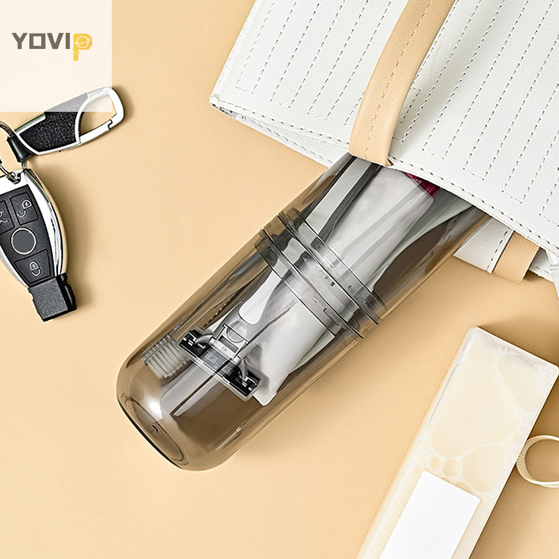 Yovip Kem Đánh Răng Trong Suốt Đựng Bàn Chải Đánh Răng Du Lịch Phòng Tắm Tổ Chức Di Động Cốc Rửa Hộp Bảo Quản Bàn Chải Nhựa Nước súc Miệng VN