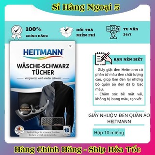 Giấy nhuộm đen quần áo, làm mới, giữ màu đen khi giặt Heitmann và Dr Beckmann Đức -Mẫu mới nhất Đủ Bill