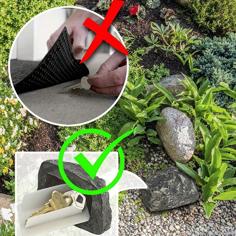 Key Hider Sân Ngoài Trời Ẩn Cửa Nhà Hộp Chìa Khóa Mô Phỏng Đồ Trang Trí Đá Nhỏ