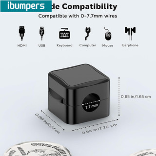 Ibumpers 6 Kẹp cáp từ tính Bàn & Dây treo tường Quản lý giá đỡ dây