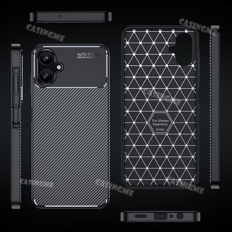 Dành Cho Samsung A06 5G 2025 Ốp lưng Silicon Chống Sốc Bằng Sợi Carbon Cho Samsung Galaxy A06 A56 A36 A26 A16 4G 5G 2025 SamsungA06 A 06 06A 2025 Ốp Lưng Mềm Bảo Vệ Mặt Sau
