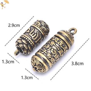 [Gou] Đồng Rỗng Phật Kinh Xi Lanh Mặt Dây Chuyền Móc Khóa Vòng Cổ Trang Sức Hộp Đựng Thuốc VN